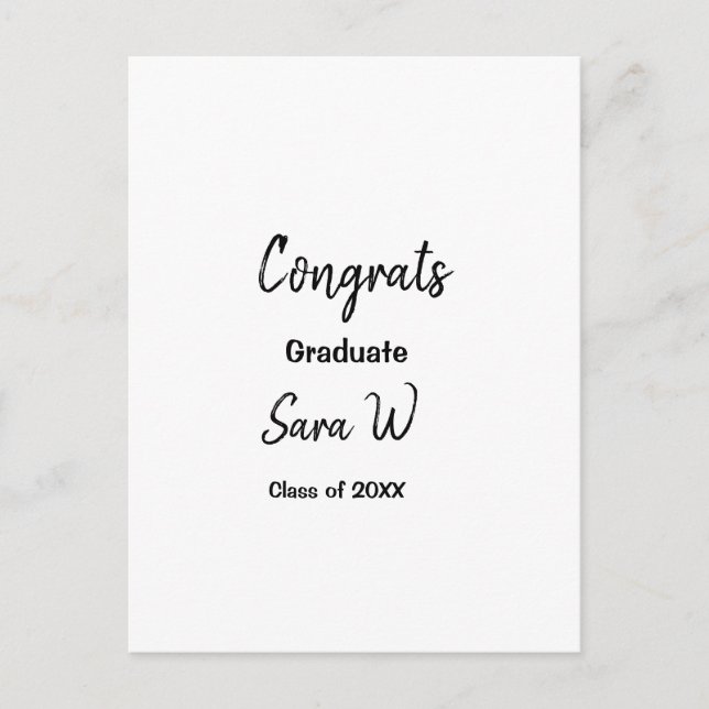 Cartão Postal Parabéns turma de ano nome escola faculdade (Frente)