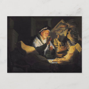 Cartão Postal Parábola do Rico Insensato por Rembrandt