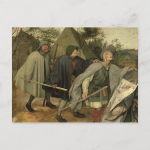 Cartão Postal Parábola dos Cegos, detalhe de três cegos