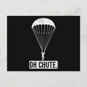 Cartão Postal Parachute Skydiving Oh Chute