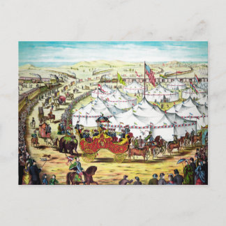Cartão Postal Parada de Circo Vintage