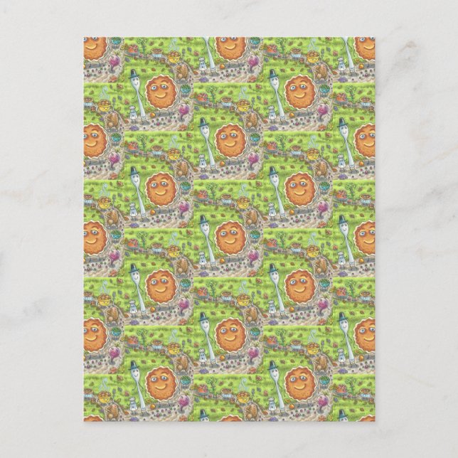 CARTÃO POSTAL PARADA DE PIE DE PUMPKIN, OBRIGADO COM A CELEBRAÇÃ (Frente)