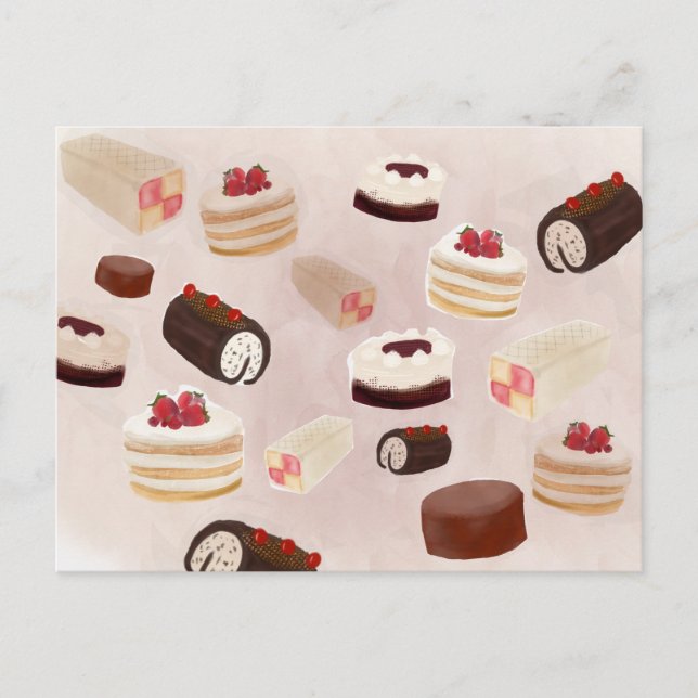 Cartão Postal Parada Feliz de Bolo de Aniversário (Frente)