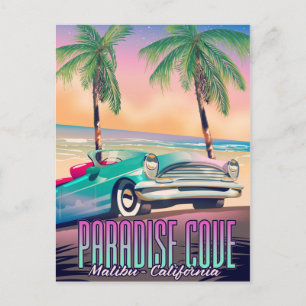 Cartão Postal Paradise Cove, Malibu, poster de viagens da Calif