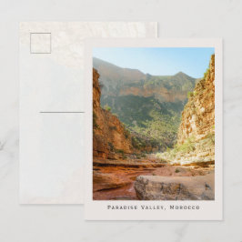 Cartão Postal Paradise Valley, paisagem e viagem em Marrocos