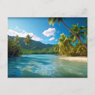 Cartão Postal Paraíso da Ilha da Costa Rica