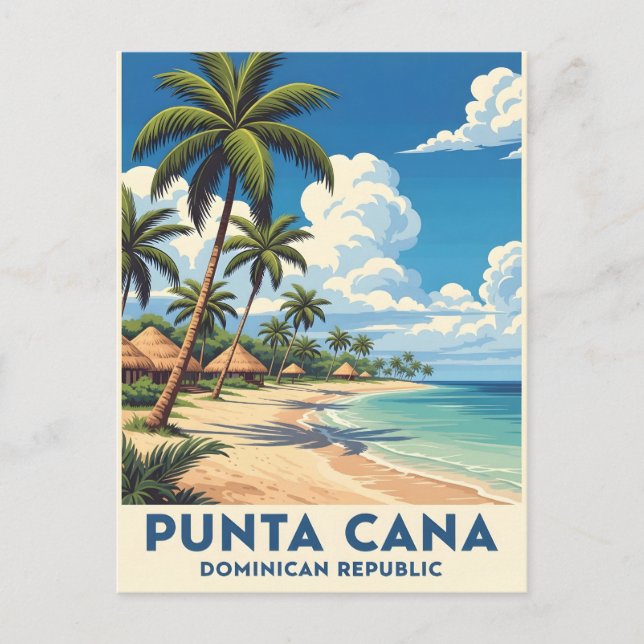 Cartão Postal Paraíso da praia de Punta cana (Frente)