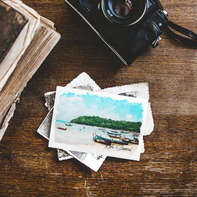 Cartão Postal Paraíso de praia de Koh Samui tailândia (koh samui tropical postcard)