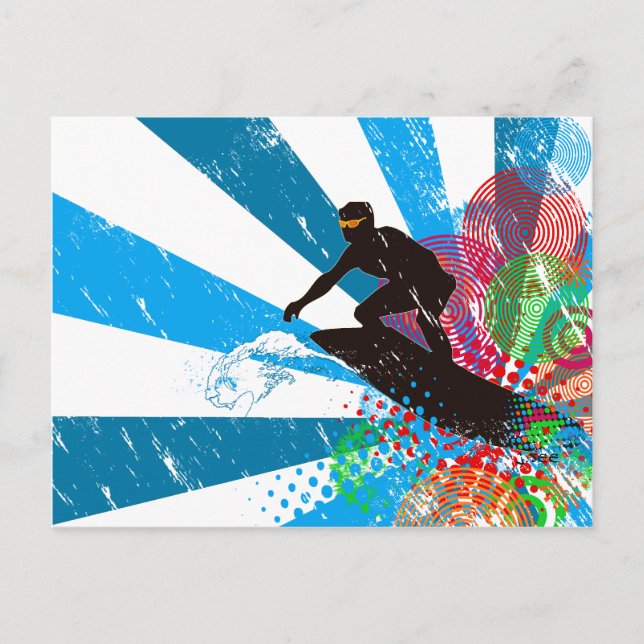 Cartão Postal Paraíso de Surfer Distante (Frente)