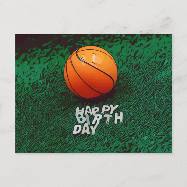 Cartão Postal Paraíso feliz no basquetebol com basquetebol em ve (Frente)