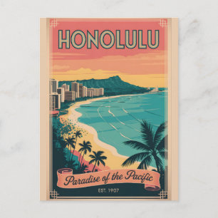 Cartão Postal Paraíso havaiano de Honolulu no Pacífico