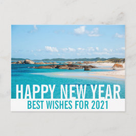 Cartão Postal Paraíso na Paisagem de Praia da Austrália feliz an