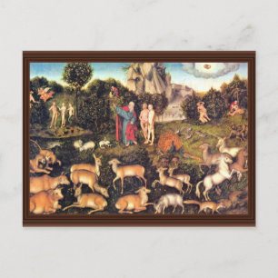 Cartão Postal Paraíso Por Cranach D. Ä. Lucas (Melhor Qualidade)