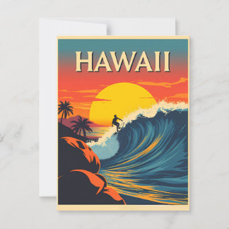 Cartão Postal Paraíso surfador: Aventura Sunset no Havaí