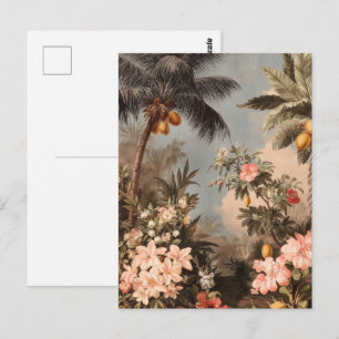 Cartão Postal Paraíso Tropical Vintage com Palmeiras
