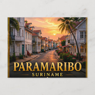 Cartão Postal Paramaribo Suriname Patrimônio Sul-Americano