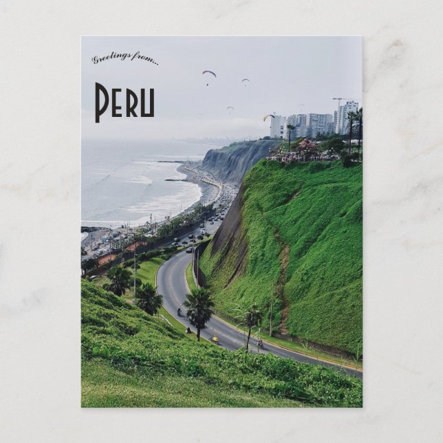 Cartão Postal Parapentes no Peru (Frente)