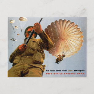 Cartão Postal Paraquedista britânico ~ As suas necessidades vêm