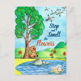 Cartão Postal Parar e Cheirar o Cartão-Postal das Flores
