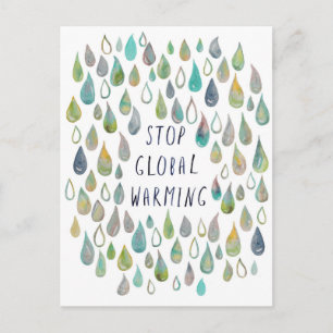 Cartão Postal PARAR O AQUECIMENTO GLOBAL Proteja o Planeta