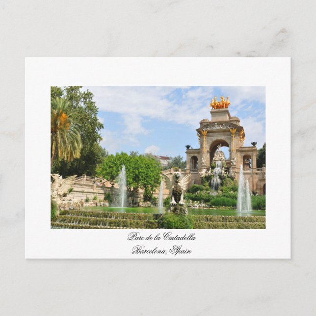 Cartão Postal Parc de la Ciutadella em Barcelona (Frente)