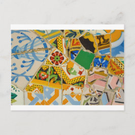 Cartão Postal Parc Guell Yellow Cerâmica Azulejos na Espanha de 
