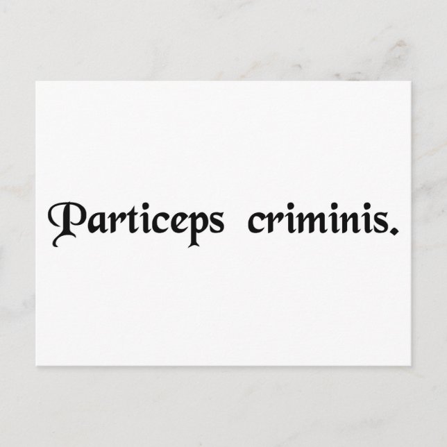 Cartão Postal Parceiro no crime. (Frente)