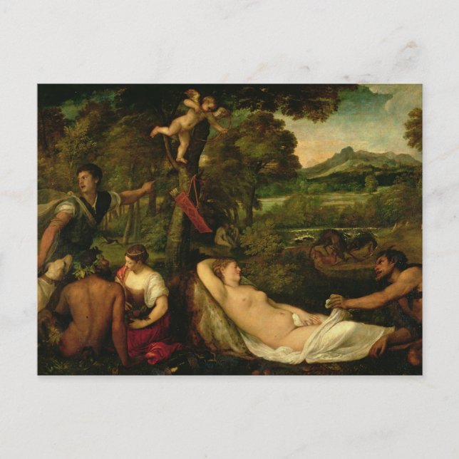 Cartão Postal Pardo Venus ou Júpiter e Antiope (Frente)