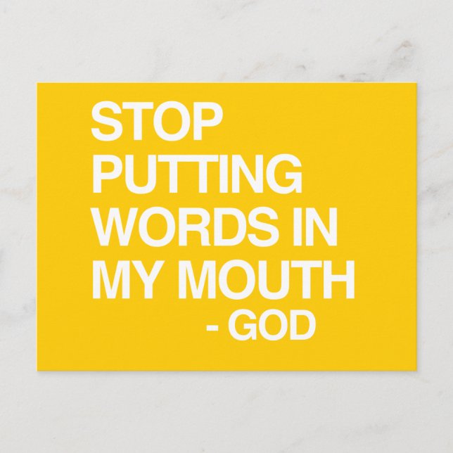 CARTÃO POSTAL PARE DE COLOCAR PALAVRAS NO MEU MODO (Frente)