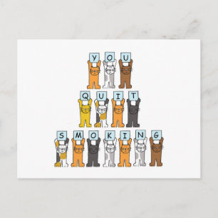 Cartão Postal Pare De Fumar Gatos De Cartoon
