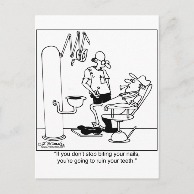 Cartão Postal Pare de morder suas Unhas (Frente)