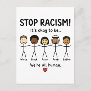 Cartão Postal Pare o racismo somos todos humanos