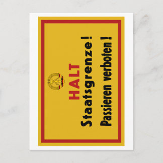 Cartão Postal Pare o Staatsgrenze! Muro de Berlim, Símbolo da Al
