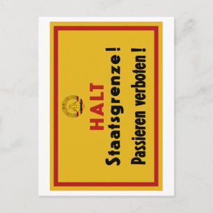 Cartão Postal Pare o Staatsgrenze! Muro de Berlim, Sinal da Alem