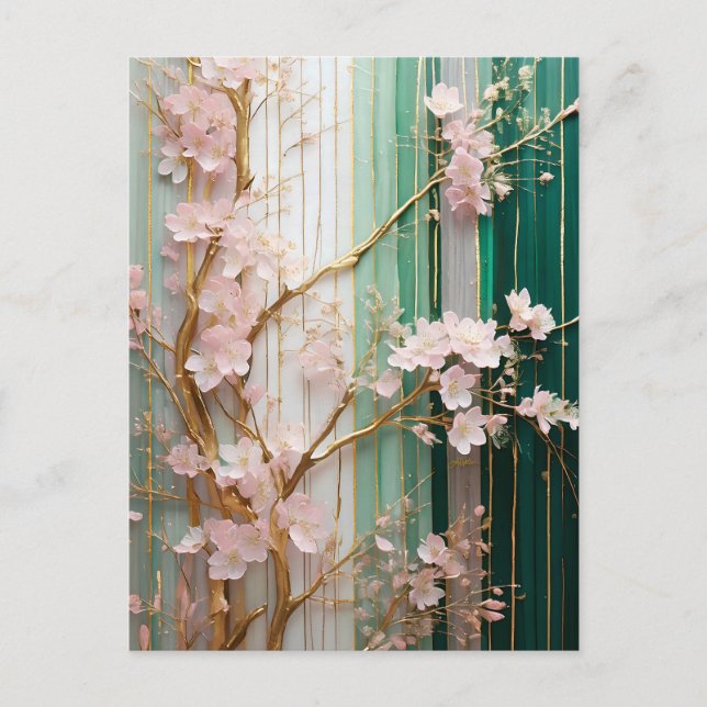 Cartão Postal Parede de Cerejeiras em Flor  (Frente)