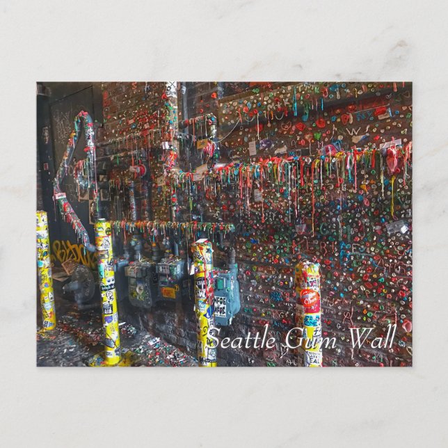 Cartão Postal Parede de goma de Seattle (Frente)