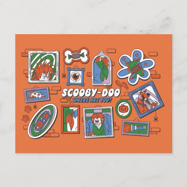 Cartão Postal Parede de Quadros de Halloween do Scooby-Doo (Frente)
