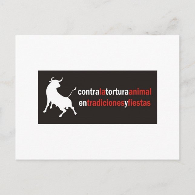 Cartão Postal Parem De Touro Lutar! (Frente)