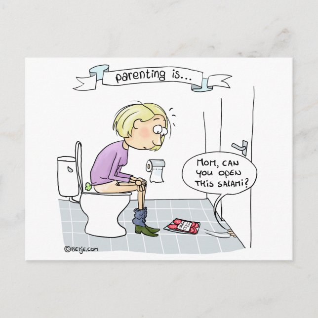 Cartão Postal Parentalidade é... nunca chato (Frente)