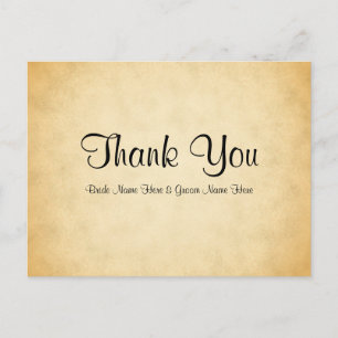 Cartão Postal Parergerging Pattern Design Weding Obrigado