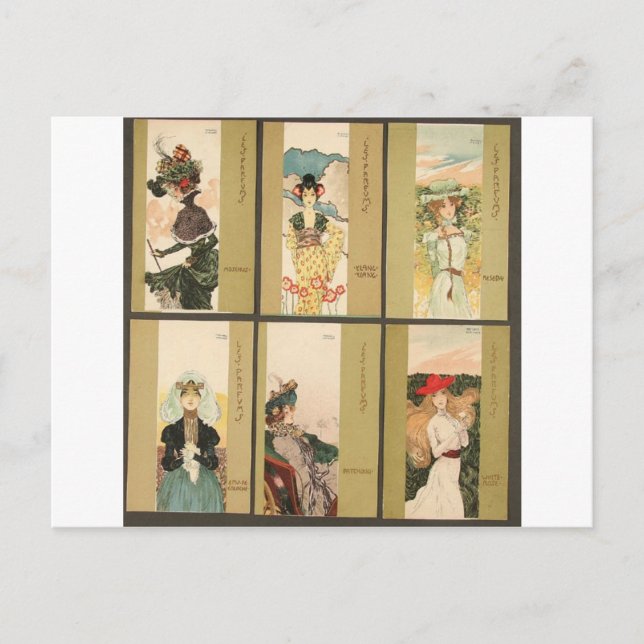 Cartão Postal Parfums por Raphael Kirchner (Frente)