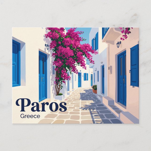 Cartão Postal Parikia, Paros Grécia (Frente)