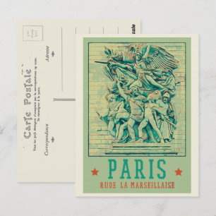 Cartão Postal Paris Arc de Triomphe ilustração França