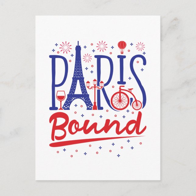 Cartão Postal Paris Bound French Vacation Travel Traveler (Frente)