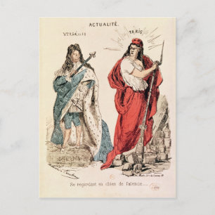 Cartão Postal Paris e Versailles Glaring um no outro, 1871
