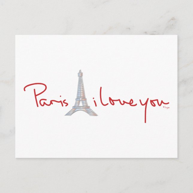 Cartão Postal Paris, eu te amo (Frente)