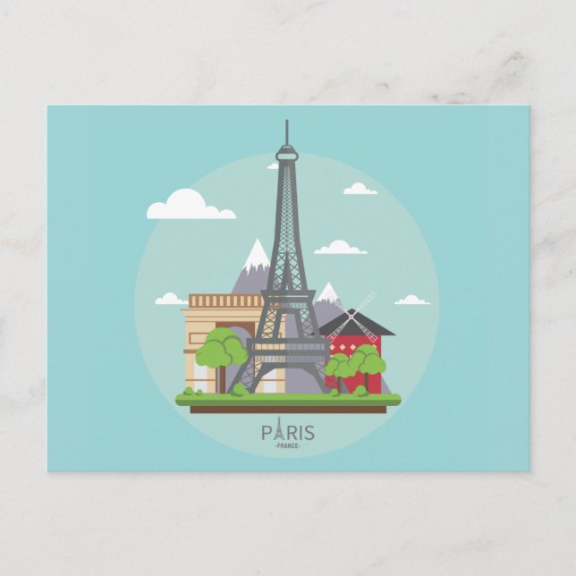 Cartão Postal Paris França  (Frente)