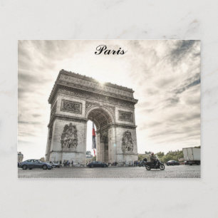 Cartão Postal Paris França Arc De Triomphe Foto Viagem