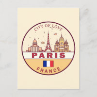 Paris França City Skyline Emblem