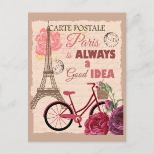 Cartão Postal Paris França É Sempre Uma Boa Ideia Torre Eiffel